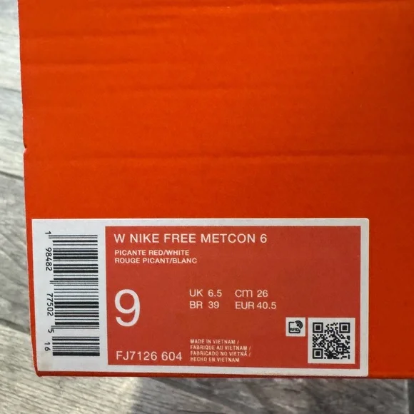 Brand New Nike Free Metcon 6 Picante Red White Women’s Workout Shoes FJ7126 604